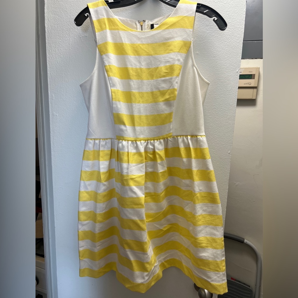 Kensie Yellow and White Striped Dress